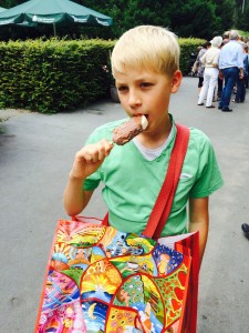 I hope sometime he will learn how to carry bags...